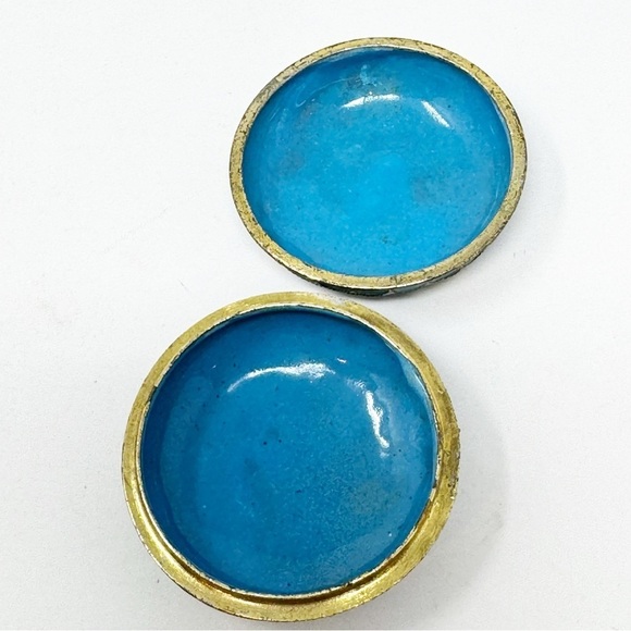 Chinese Cloisonne Crafts Hand Crafted Jewelry Trinket Box Floral - Picture 7 of 9